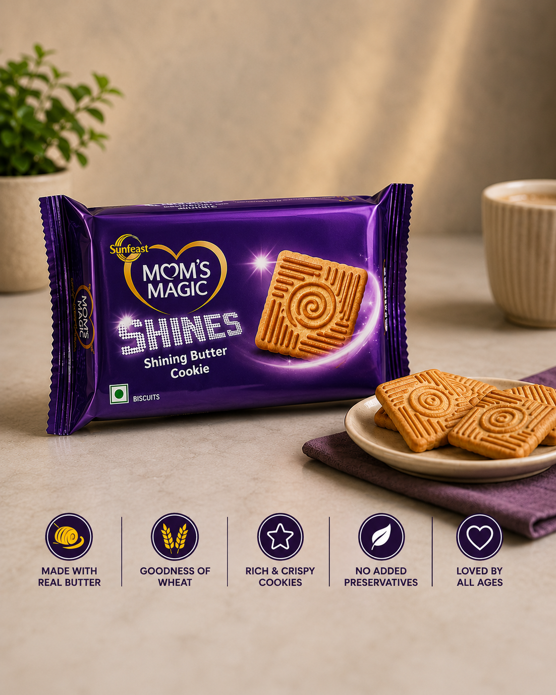 Mom's Magic Shines Shining Butter Cookie 126 g