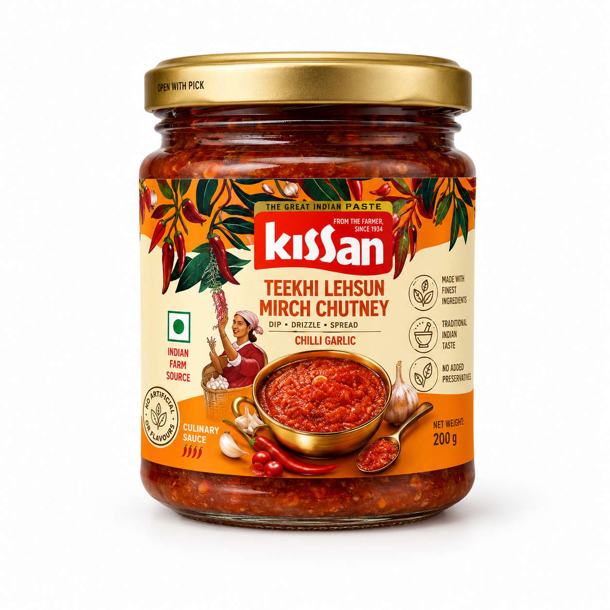 Kissan Teekhi leshun mirch chutney 200 g